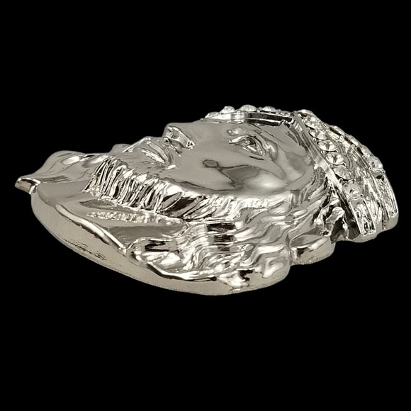 Jesus Piece Belt Buckle Silver Rhinestone Religious Bling Hip Hop Style - Picture 4 of 7